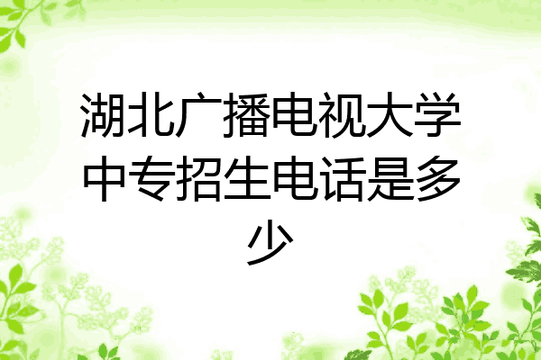 湖北广播电视大学中专招生电话是多少
