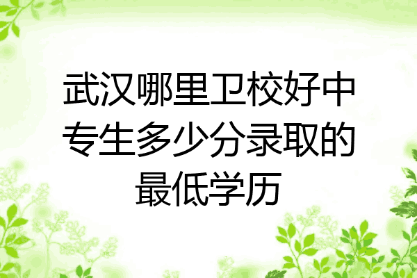 武汉哪里卫校好中专生多少分录取的最低学历