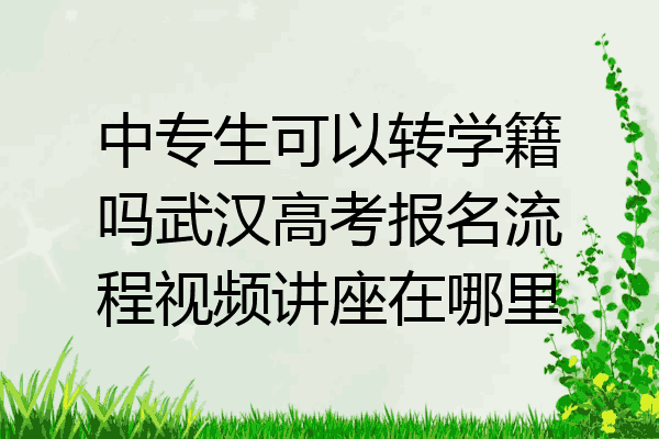 中专生可以转学籍吗武汉高考报名流程视频讲座在哪里