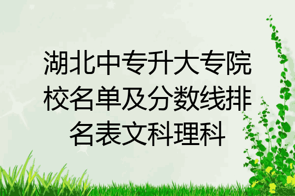 湖北中专升大专院校名单及分数线排名表文科理科