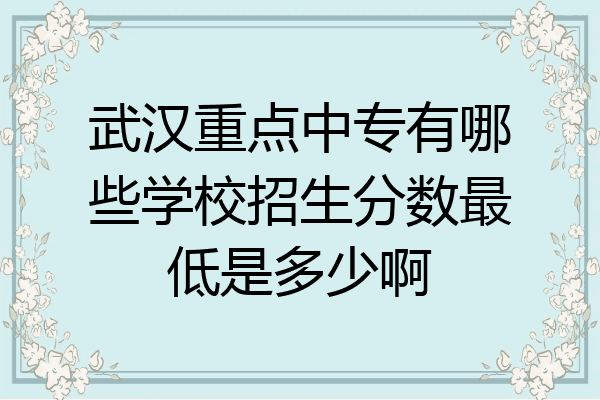 武汉重点中专有哪些学校招生分数最低是多少啊