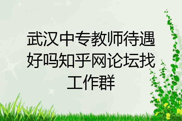 武汉中专教师待遇好吗知乎网论坛找工作群
