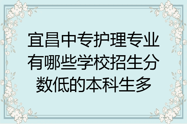 宜昌中专护理专业有哪些学校招生分数低的本科生多