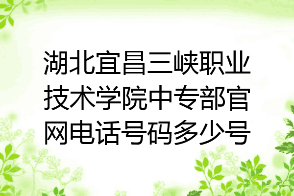 湖北宜昌三峡职业技术学院中专部官网电话号码多少号
