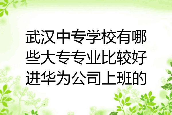 武汉中专学校有哪些大专专业比较好进华为公司上班的