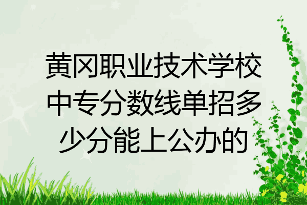 黄冈职业技术学校中专分数线单招多少分能上公办的