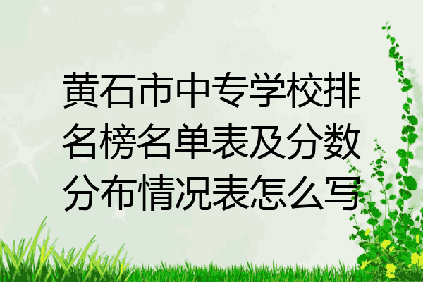 黄石市中专学校排名榜名单表及分数分布情况表怎么写
