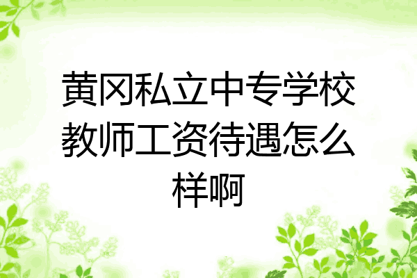 黄冈私立中专学校教师工资待遇怎么样啊