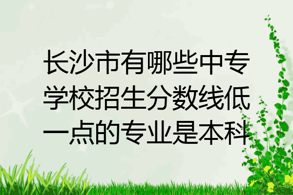长沙市有哪些中专学校招生分数线低一点的专业是本科