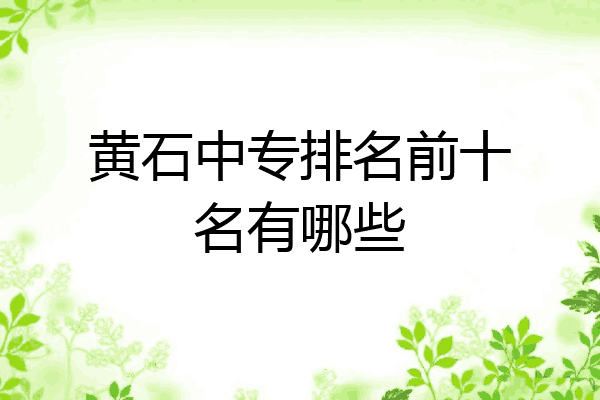 黄石中专排名前十名有哪些