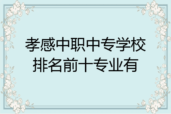 孝感中职中专学校排名前十专业有
