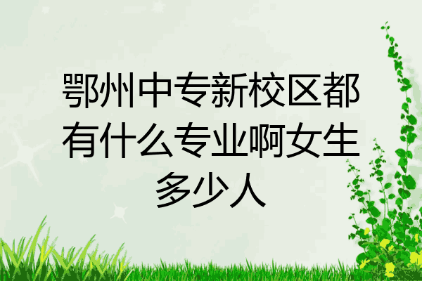 鄂州中专新校区都有什么专业啊女生多少人