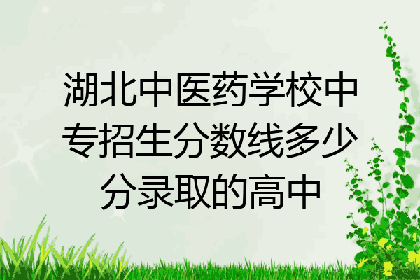湖北中医药学校中专招生分数线多少分录取的高中