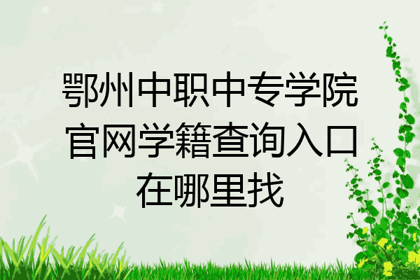 鄂州中职中专学院官网学籍查询入口在哪里找
