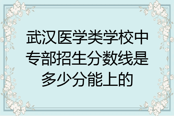 武汉医学类学校中专部招生分数线是多少分能上的