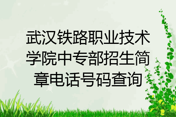武汉铁路职业技术学院中专部招生简章电话号码查询
