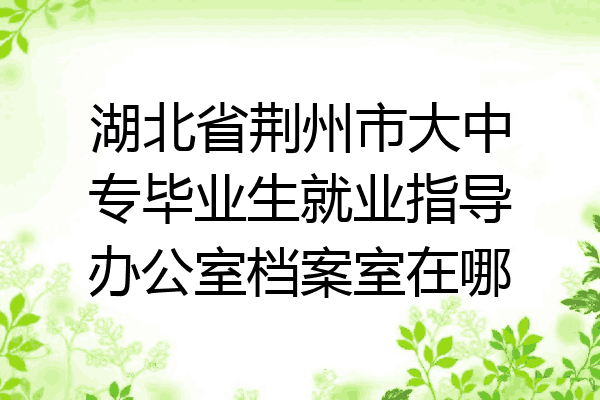 湖北省荆州市大中专毕业生就业指导办公室档案室在哪