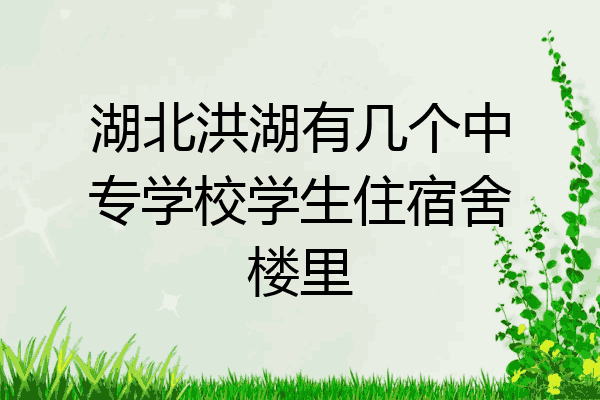 湖北洪湖有几个中专学校学生住宿舍楼里
