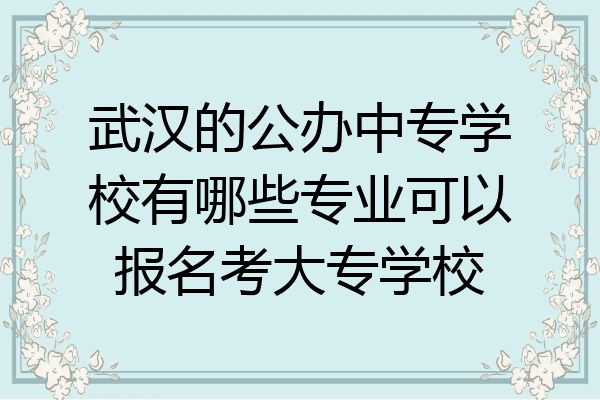 武汉的公办中专学校有哪些专业可以报名考大专学校