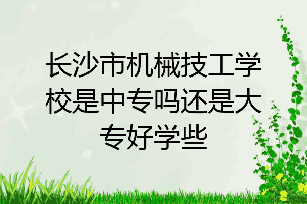 长沙市机械技工学校是中专吗还是大专好学些