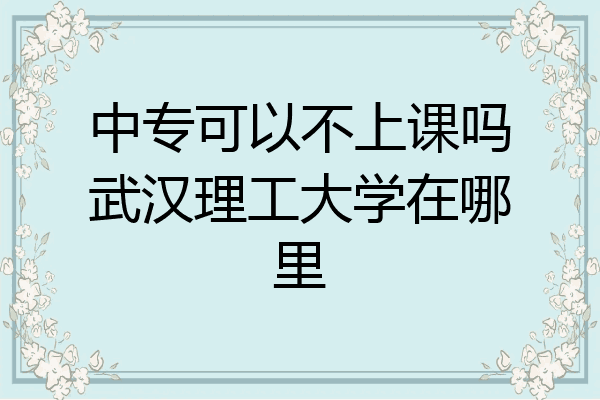 中专可以不上课吗武汉理工大学在哪里