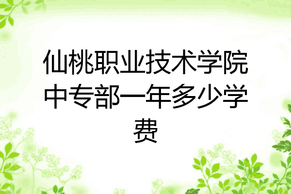 仙桃职业技术学院中专部一年多少学费