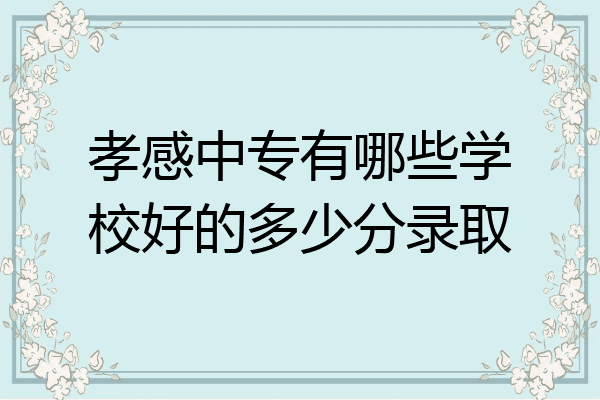 孝感中专有哪些学校好的多少分录取