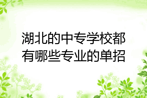 湖北的中专学校都有哪些专业的单招