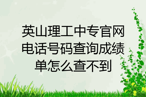 英山理工中专官网电话号码查询成绩单怎么查不到