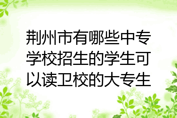 荆州市有哪些中专学校招生的学生可以读卫校的大专生