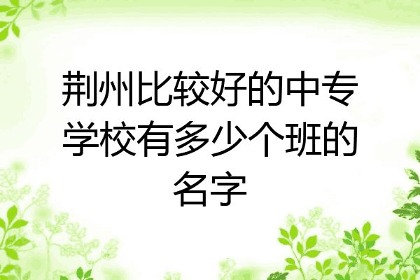 荆州比较好的中专学校有多少个班的名字
