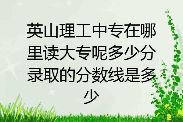 英山理工中专在哪里读大专呢多少分录取的分数线是多少