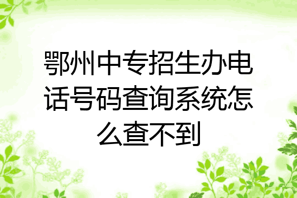 鄂州中专招生办电话号码查询系统怎么查不到