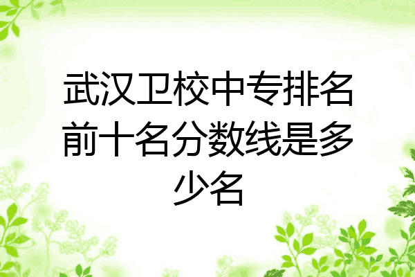 武汉卫校中专排名前十名分数线是多少名