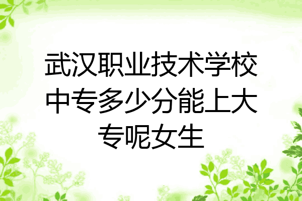 武汉职业技术学校中专多少分能上大专呢女生