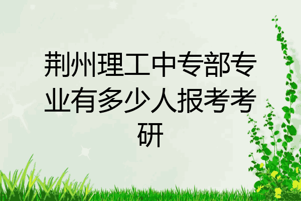 荆州理工中专部专业有多少人报考考研