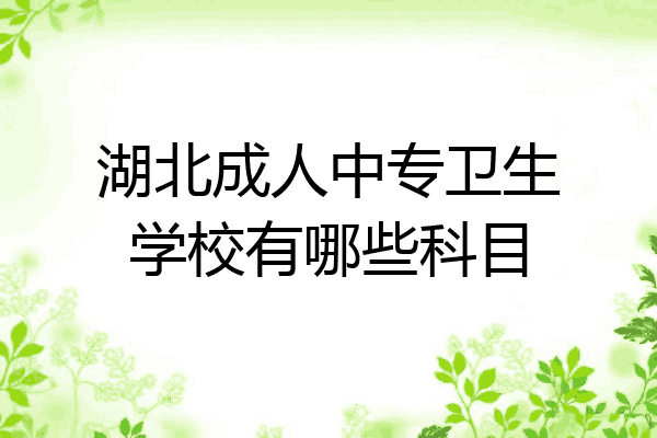 湖北成人中专卫生学校有哪些科目