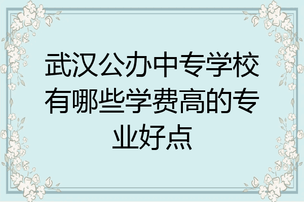 武汉公办中专学校有哪些学费高的专业好点