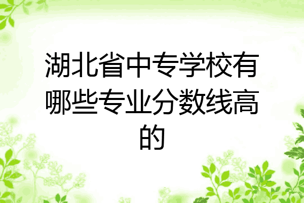 湖北省中专学校有哪些专业分数线高的