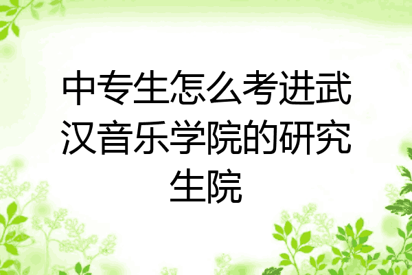 中专生怎么考进武汉音乐学院的研究生院