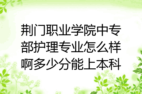 荆门职业学院中专部护理专业怎么样啊多少分能上本科