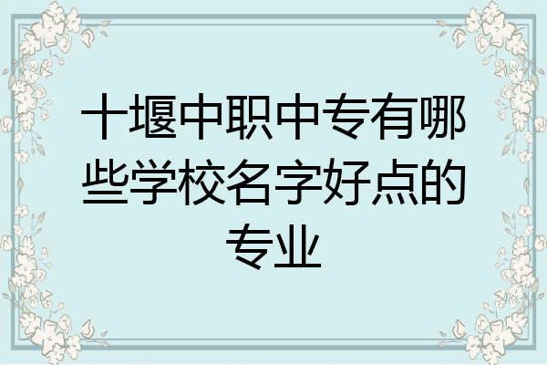 十堰中职中专有哪些学校名字好点的专业