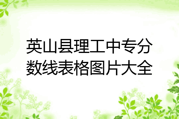 英山县理工中专分数线表格图片大全