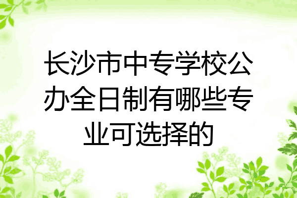 长沙市中专学校公办全日制有哪些专业可选择的
