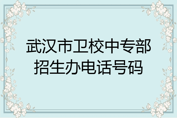 武汉市卫校中专部招生办电话号码