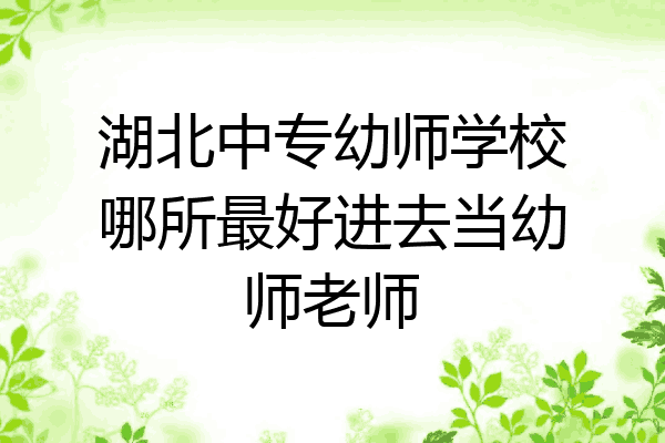 湖北中专幼师学校哪所最好进去当幼师老师
