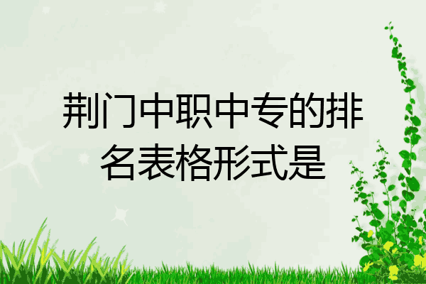 荆门中职中专的排名表格形式是