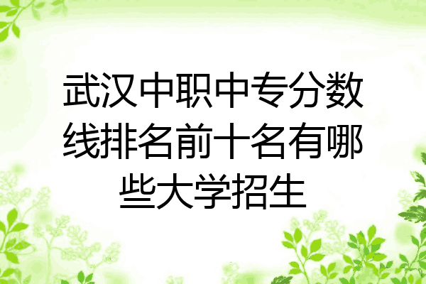 武汉中职中专分数线排名前十名有哪些大学招生