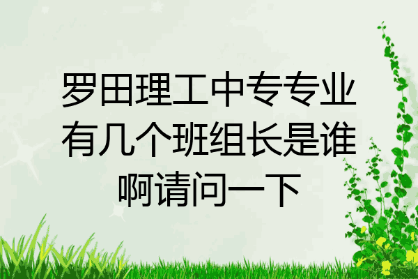 罗田理工中专专业有几个班组长是谁啊请问一下
