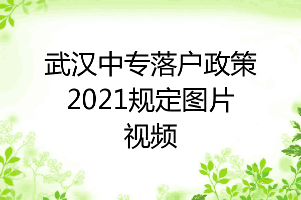 武汉中专落户政策2021规定图片视频